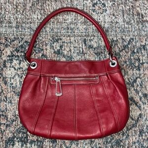 Tignanello Cherry Red Leather Shoulder Bag